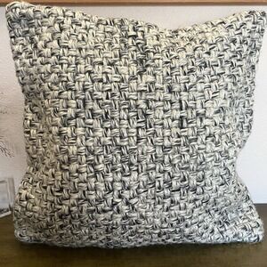 Basketweave Decorative Pillow cover 18" x 18"  blue, gray, and white tones